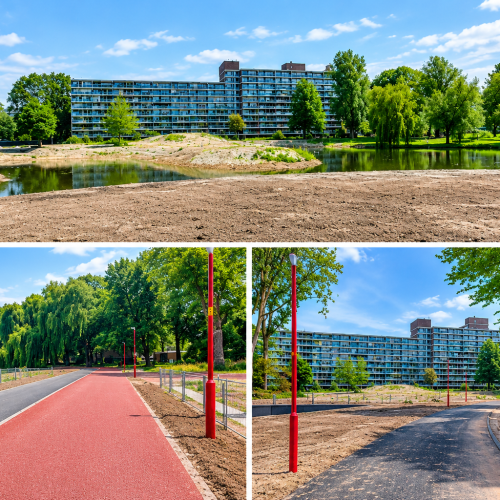 Parkrenovatie met water en paden Bossenbuurt2
